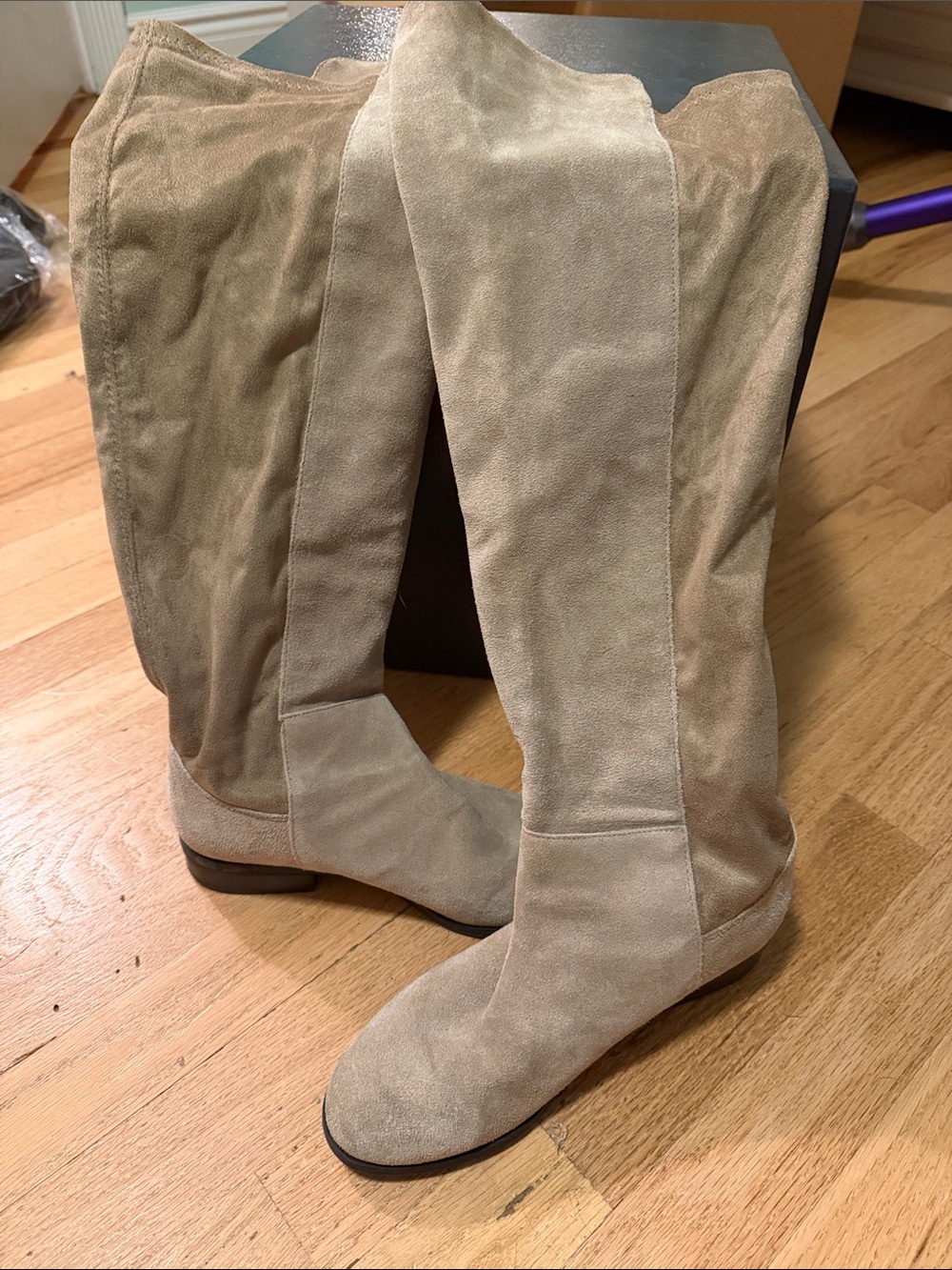 Lucky Brand Beige Over-the-Knee Suede Boots
